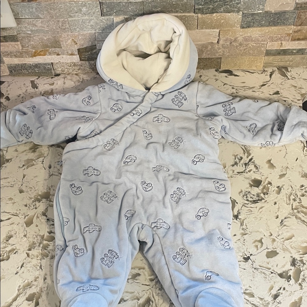 First Impressions Light Blue Baby Puffer Jacket